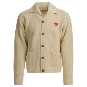 HUMAN MADE Heart Logo Cardigan Men WHITE Sweaters & Cardigans